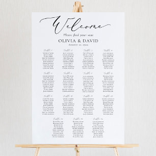 Poster Plan de table de mariage élégant pour 15 tables