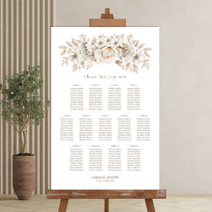 Poster Plan de table de mariage floral blanc 13