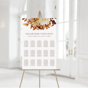 Poster Plan de table de mariage floral en terre cuite d'a