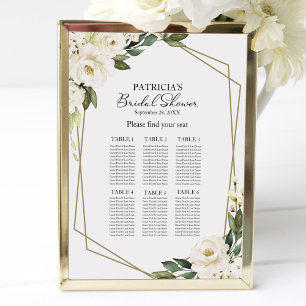 Poster Plan de table de mariage géométrique avec verdure