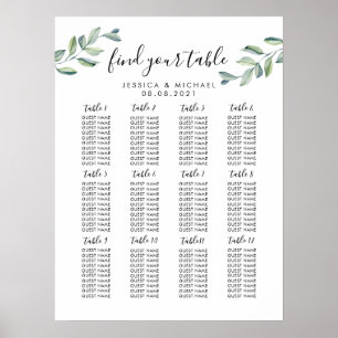 Poster Plan de table de mariage grand format 12
