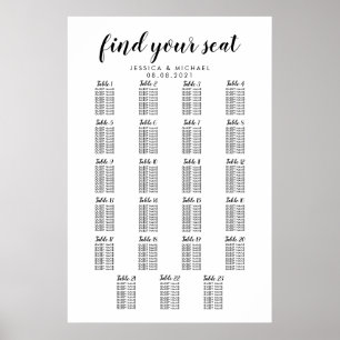 Poster Plan de table de mariage grand format 23