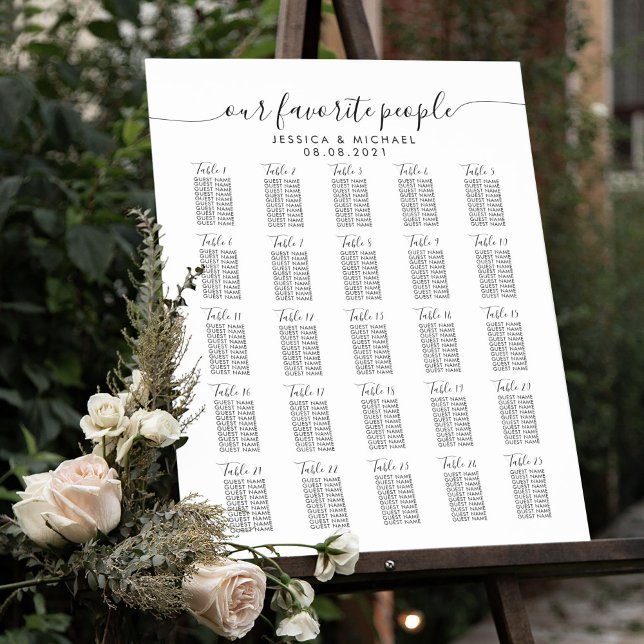Poster Plan de table de mariage grand format 25 (Créateur téléchargé)
