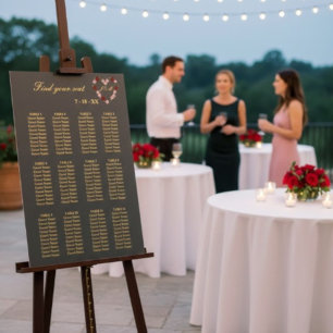 Poster Plan de table de mariage gris 12 tables