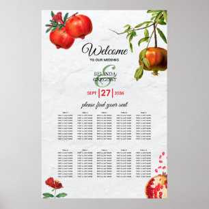 Poster Plan de table de mariage méditerranéen à la grenad