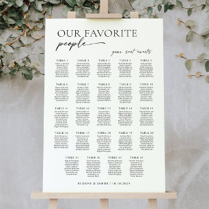 Poster Plan de table de mariage moderne avec 24 tables