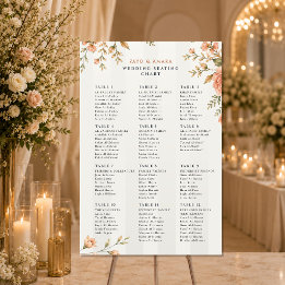 Poster Plan de table de mariage | Panneau de réception fl