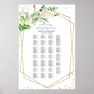 Poster Plan de table de mariage par ordre alphabétique av