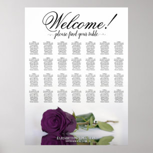 Poster Plan de table de mariage Rose Pourpre Prune 28