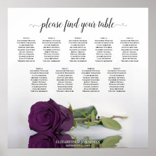 Poster Plan de table de mariage Rose Violet Prune 9