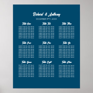Poster Plan de table de mariage simplement moderne et ten