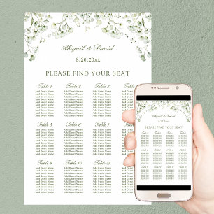 Poster Plan de table de mariage Souffle de Bébé