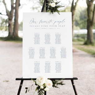 Poster Plan de table de nos personnes préférées pour 10 t