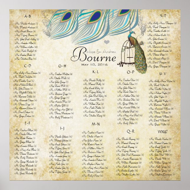 Poster Plan de table des Années Folles 12 Tables (Devant)