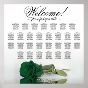 Poster Plan de table élégant 29 Rose Vert Émeraude