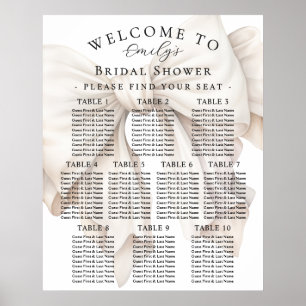 Poster Plan de table élégant avec nœud blanc pour la fête