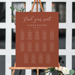 Poster Plan de table élégant Boho Terracotta pour 14 tabl