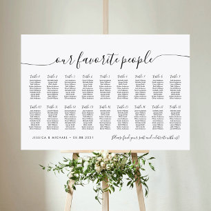 Poster Plan de table élégant pour 18 tables Nos personnes