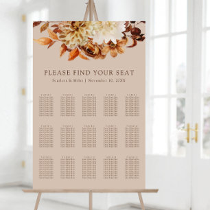 Poster Plan de table élégant pour un mariage d'automne