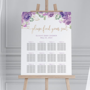 Poster Plan de table floral pourpre