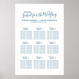 Poster Plan de table mariage de l'art du coeur de script 