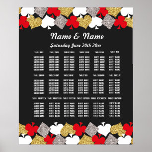 Poster Plan de table mariage Vegas Casino 18 tables