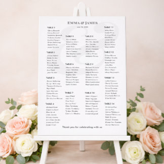 Poster Plan de table minimaliste Ampersand pour mariage |