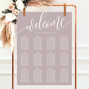 Poster Plan de table minimaliste mariage lavande poussiér
