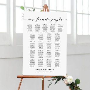 Poster Plan de table moderne pour 21 tables Notre liste d
