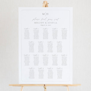 Poster Plan de table Monogramme 18 Tables Trouvez votre p