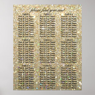 Poster Plan de table - Or Glit Fab