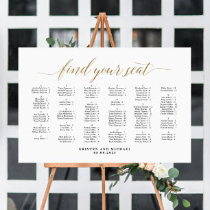 Poster Plan de table par ordre alphabétique