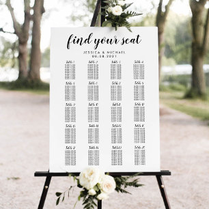 Poster Plan de table pour 20 tables pour grand mariage