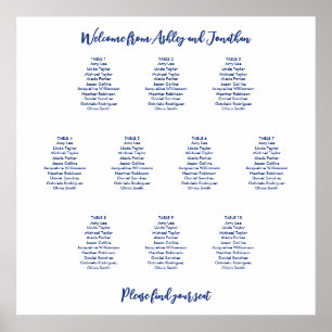 Poster Plan de table simple 10 Dark Blue