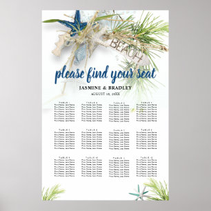 Poster Plan de table tropical de plage moderne