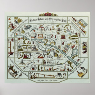 Poster Plan de vie et d'attractions de Berlin