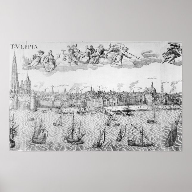 Poster Plan de ville d'Anvers, 1549 (Devant)