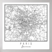 Plan des rues Paris France