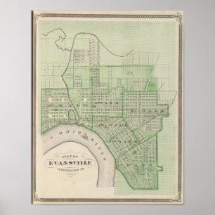 Poster Plan d'Evansville, Vanderburgh Co