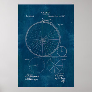 Poster Plan directeur de vélo Penny Farthing