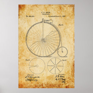 Poster Plan directeur de vélo Penny Farthing