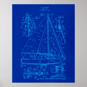 Poster Plan directeur du bateau à voile no 3 Art à thème