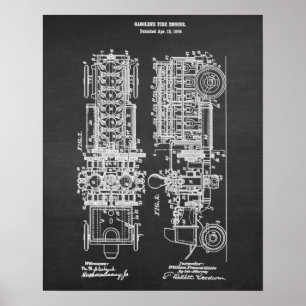 Poster Plan directeur du moteur d'incendie Brevet no 4
