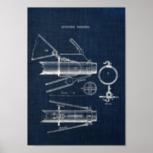 Poster Plan du bateau à voile no 4 Mur d'art nautique