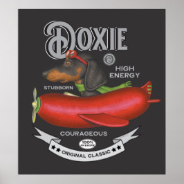 Poster Plan En Saucisson Volant De Cute Dachshund