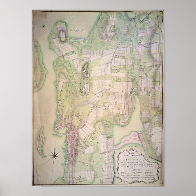 Poster Plan militaire de Newport, 1777 (Devant)