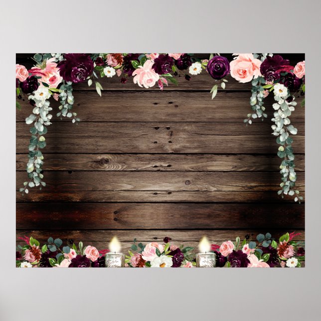 Poster Planche de grange rustique Fleurale Vierge XL Affi (Devant)