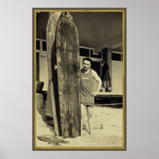 Poster Planche de surf en Surf Vintage hawaii Ventilateur
