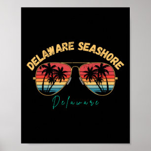 Poster Planche de surf souvenir Delaware Seashore Delawar