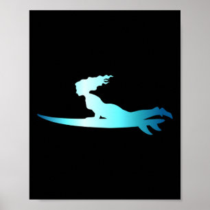 Poster Planche de surf Surfant sur les vagues Planche de 